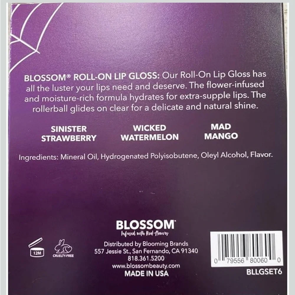 Blossom Scented Roll on Lip Gloss, Infused with Real Flowers